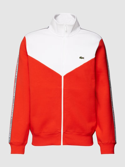 Lacoste Sweatjacke in Two-Tone-Machart Modell 'TAPE COLOR BLOCK' Hellrot 2