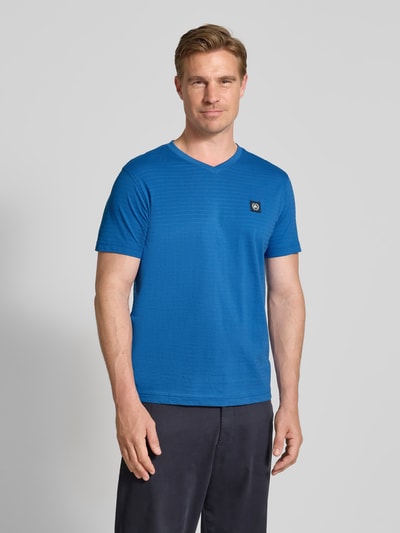 Lerros T-shirt met V-hals Petrol - 4