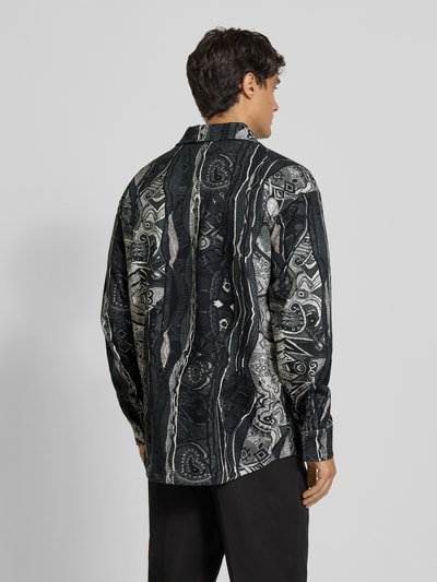 CARLO COLUCCI Loose Fit Hemdjacke mit Label-Stitching Black 5