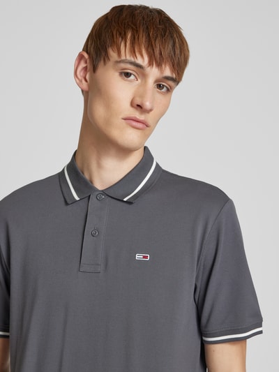 Tommy Jeans Regular Fit Poloshirt aus reiner Baumwolle Anthrazit 3