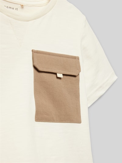 Name It T-shirt met borstzak, model 'DREW' Offwhite - 2