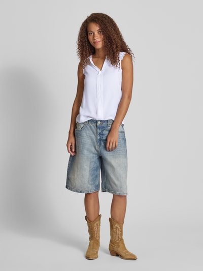 Only Top bluzkowy o kroju regular fit z czystej wiskozy model ‘KIMMI’ Biały 1