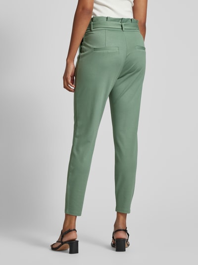 Vero Moda Tapered fit stoffen broek met strikceintuur, model 'EVA' Olijfgroen - 5