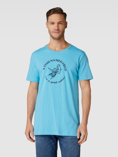 A Fish Named Fred T-Shirt mit Rundhalsausschnitt Blau 4