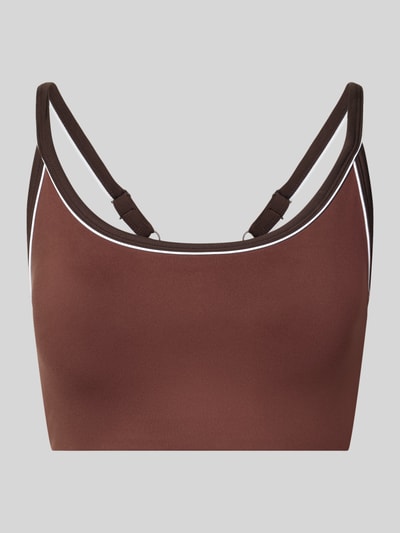 Produktfoto, Bustier mit verstellbaren Spaghettiträgern von VARLEY, Mieszanka materiałów z dodatkiem streczu, krój dopasowany, cienkie ramiączka regulowane, elastyczny pas, brązowy, gładka faktura