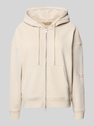 Produktfoto, Oversized Sweatjacke mit Kapuze von Smith and Soul aus Baumwoll-Mix in Beige, Reißverschluss, Eingrifftaschen, gerippte Abschlüsse