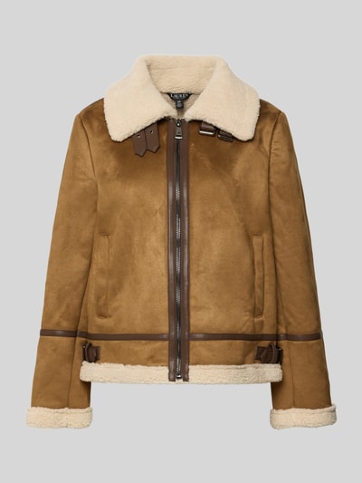 Lauren Ralph Lauren Kurtka o kroju regular fit z imitacji skóry z obszyciem z imitacji futra Camel 2