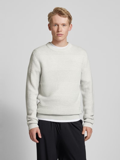 Jack & Jones Gebreide pullover met structuurmotief, model 'HUGO' Lichtgrijs - 4