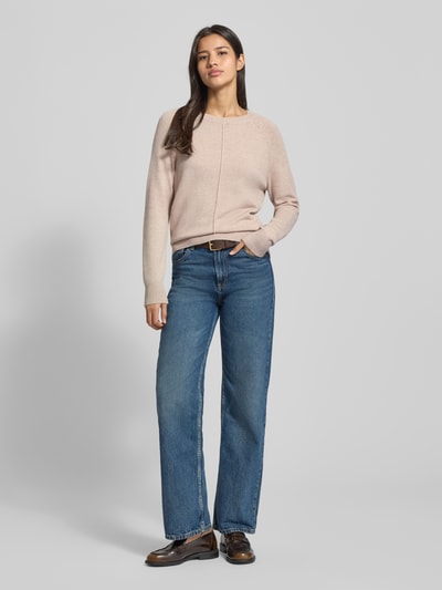 Christian Berg Woman Sweter z dzianiny z prążkowanymi wykończeniami  Metaliczny beżowy melanż 1