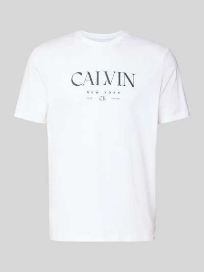 CK Calvin Klein T-Shirt mit Label-Print und Rundhalsausschnitt Weiss 2