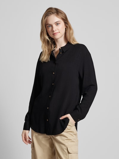 Pieces Oversized overhemdblouse met knoopsluiting, model 'VINSTY' Zwart - 4