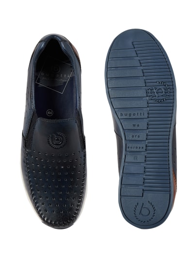 BUGATTI MAN Loafers aus Leder Modell 'Tomeo Mok' Dunkelblau 4