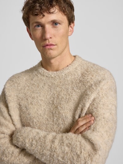 JAKE*S STUDIO MEN Strickpullover mit Strukturmuster Beige 3