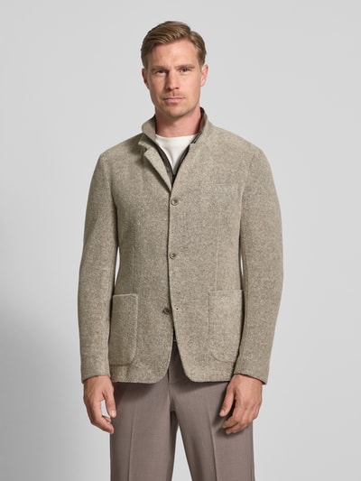 Roy Robson Slim fit colbert met opstaande kraag en borstzak Beige - 4