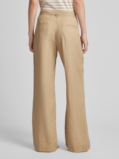 Esprit Linnen broek met strikceintuur Beige - 5