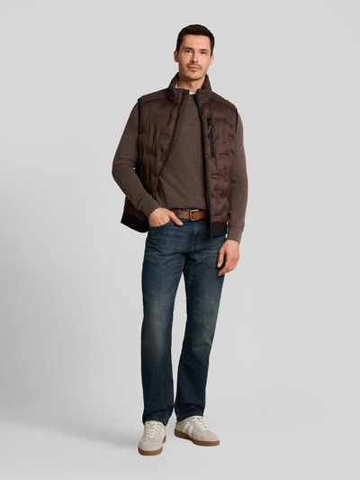 Tom Tailor Regular Fit Outdoor-Weste mit reflektierenden Elementen Dunkelbraun 1