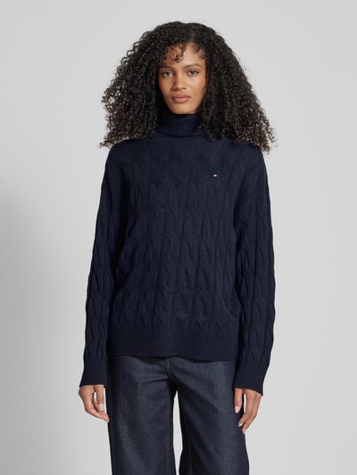 Tommy Hilfiger Strickpullover mit Rollkragen Dunkelblau 4