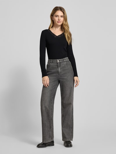 Tom Tailor Denim Slim Fit Langarmshirt aus Baumwoll-Mix Black 1