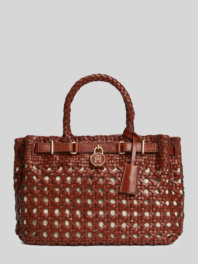 Tommy Hilfiger Henkeltasche aus echtem Büffelleder Modell 'AMERICAN ICON MINI TOTE' Cognac 2