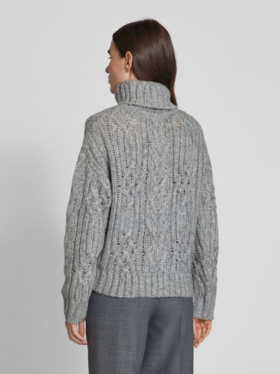 Christian Berg Woman Strickpullover mit Zopfmuster Mittelgrau 5