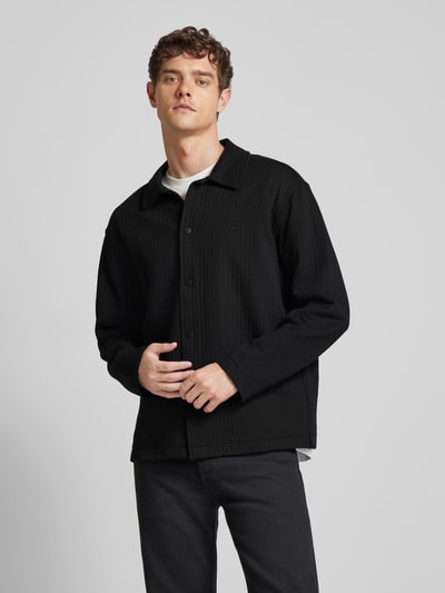 Calvin Klein Jeans Regular Fit Overshirt mit Druckknopfleiste Black 4