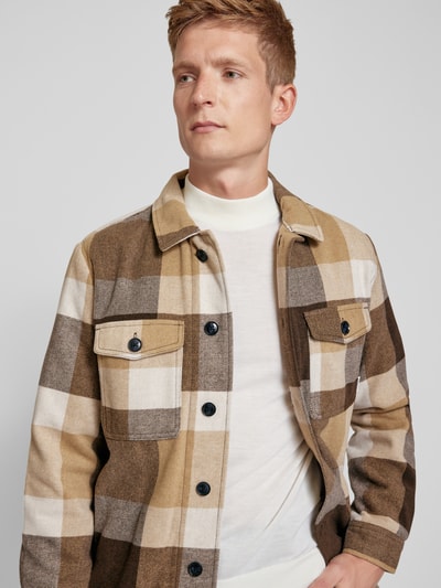 Lindbergh Relaxed fit overshirt met opgestikte borstzakken Middenbruin - 3