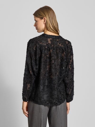 Only Regular fit blouse met lange mouwen en V-hals, model 'KORSA' Zwart - 5