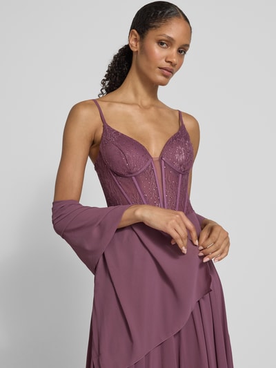 Mascara Avondjurk met verstelbare spaghettibandjes Oudroze - 3