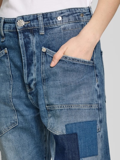 MAC Jeansy o kroju baggy fit z nakładanymi kieszeniami Ciemnoniebieski 3