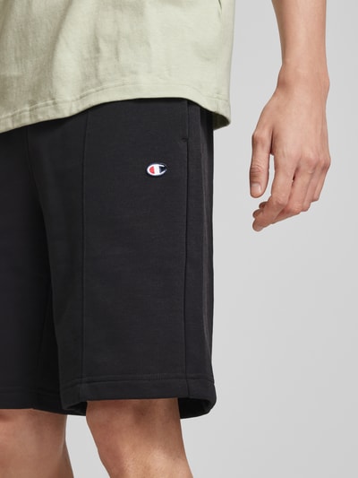 CHAMPION Regular fit sweatshorts met labelstitching Zwart - 3