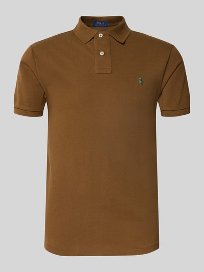 Polo Ralph Lauren Poloshirt met labelstitching Middenbruin - 2