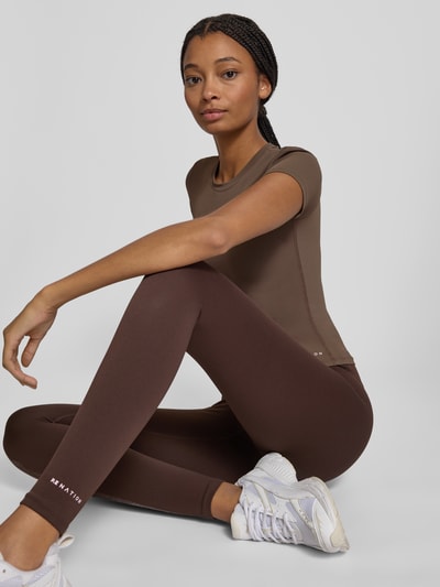 P.E Nation T-shirt met ronde hals, model 'FOUNDATION' Donkerbruin - 3