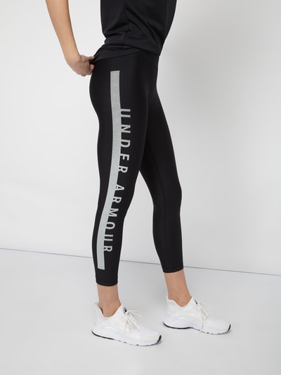 Under Armour Legginsy z nadrukiem z logo - regulujące temperaturę Czarny 6