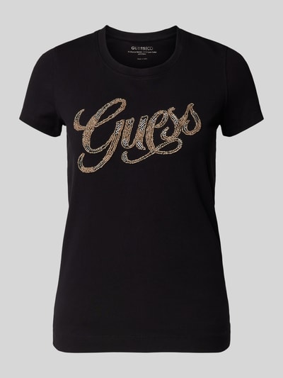 Guess T-shirt met siersteentjes Zwart - 2