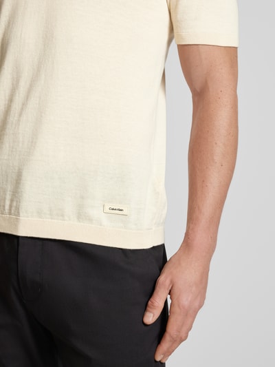 CK Calvin Klein Regular Fit Poloshirt mit Knopfleiste Beige 3