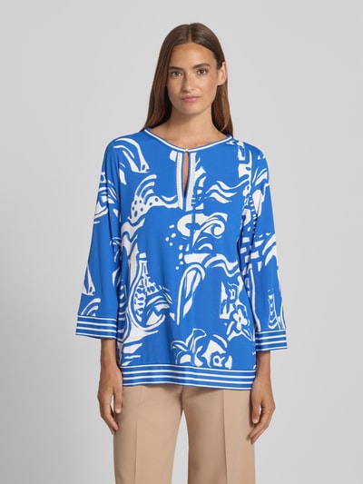 Marc Cain Regular Fit Bluse mit Schlüsselloch-Ausschnitt Royal 4