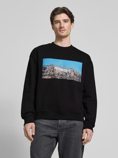 HUGO Sweatshirt mit Motiv-Print Modell 'Dartok' Black 4