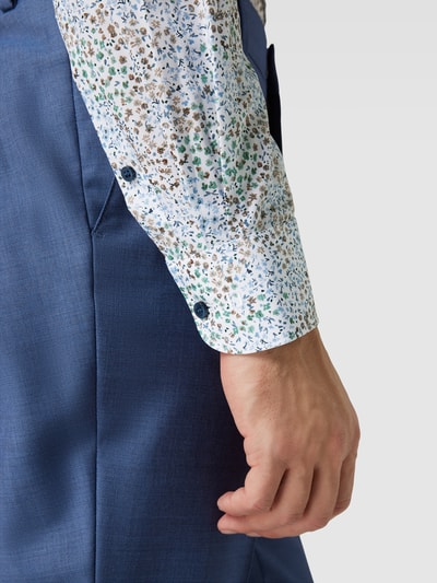 OLYMP Level Five Koszula biznesowa o kroju body fit z kwiatowym wzorem na całej powierzchni Biały 3