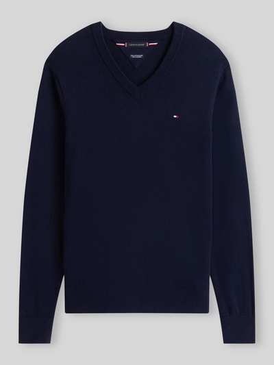 Tommy Hilfiger Regular Fit Pullover aus Baumwoll-Kaschmir-Mix Marine 2