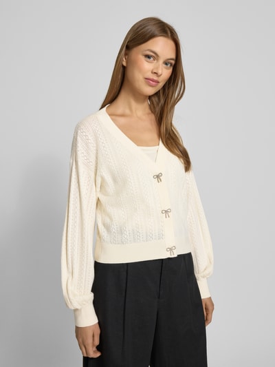 Guess Gebreid jack van viscosemix met V-hals, model 'LYLA' Wit - 3