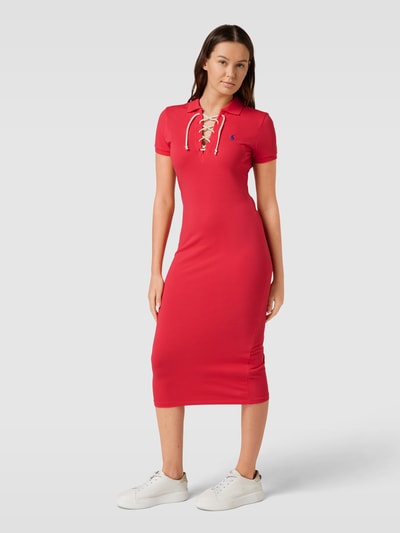 Polo Ralph Lauren Midi-jurk met polokraag Rood - 4