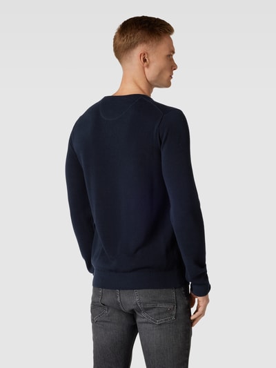 Gant Gebreide pullover met labelstitching Marineblauw - 5