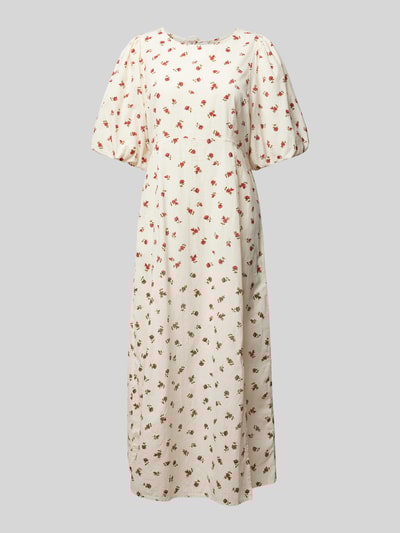 ICHI Midikleid mit Puffärmeln Modell 'ROSEY' Offwhite 2