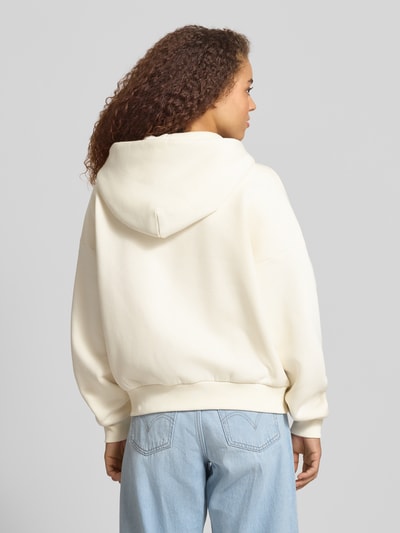 REVIEW Relaxed Fit Sweatjacke mit geteilter Kängurutasche Offwhite 5