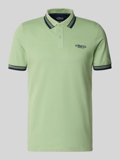 Produktfoto, Regular Fit Poloshirt aus Baumwoll-Mix von s.Oliver RED LABEL, Optik: Unifarben, Polokragen, Kurzarm, Piqué, Label-Print.
