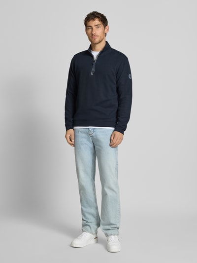 Lerros Sweatshirt met opstaande kraag, model 'SELANIK' Donkerblauw - 1