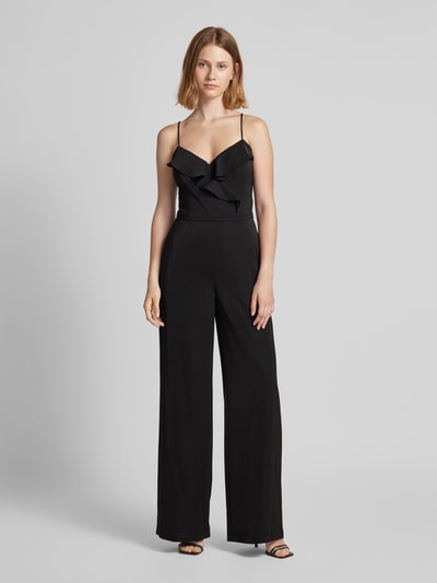 V.M. Jumpsuit met spaghettibandjes Zwart - 4