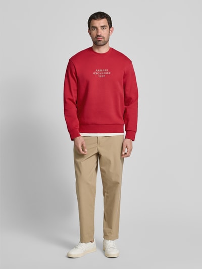 ARMANI EXCHANGE Sweatshirt met labelstitching Rood - 1