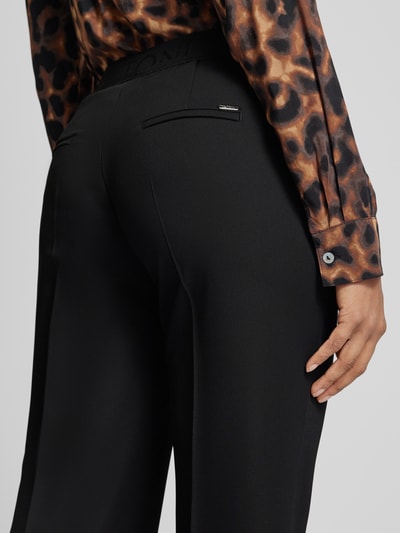 TONI Straight leg stoffen broek met persplooien Zwart - 3