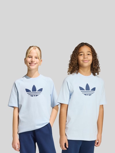adidas Originals Regular Fit T-Shirt aus reiner Baumwolle Hellblau 4